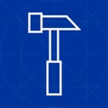 Hammer tools outline sharp line icon