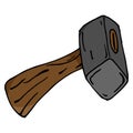 Hammer. Vector illustration of a hammer. Hand drawn hammer