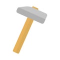 hammer on white background. Work tool. Construction concept. Vector illustration. Stock image. E Royalty Free Stock Photo