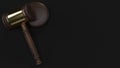 Hammer wood 3d rendering for law concept