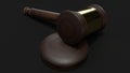 Hammer wood 3d rendering for law concept