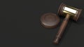 Hammer wood 3d rendering for law concept