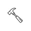 Hammer work tool line icon