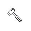 Hammer work tool line icon