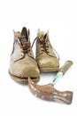 Hammer and Workboots Royalty Free Stock Photo
