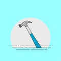 Hammer worker tool vector Cartoon