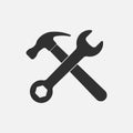 Hammer and wrench icon. Royalty Free Stock Photo