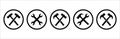 Hammer and wrench icon set. Hammers vector icons set. Simple flat design. Symbol or sign for web button, smith, blacksmith,
