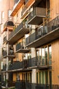Hammerby, Stockholm- Sweden - facades and balcony terraces of residential upper class apartments