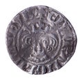 Hammered silver penny of Edward I obverse