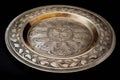 hammered silver plate with decorative patterns