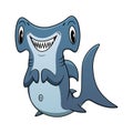 Cartoon Hammerhead shark. Royalty Free Stock Photo