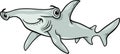 Hammerhead shark cartoon illustration