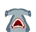 Hammerhead shark head isolated. Fish hammer face. marine predator