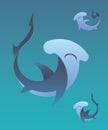 Hammerhead shark vector illustration