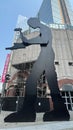 The Hammering Man by Johnathan Borofsky outside the Seattle Art Museum in Washington state Royalty Free Stock Photo