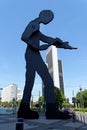 `Hammering Man` sculpture by Jonathan Borofsky near in Frankfurt am Main, Germany