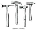 Hammers hand drawing vintage style isolate on white background Royalty Free Stock Photo