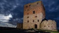 Hammershus castle ruin by night Royalty Free Stock Photo