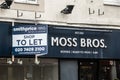 HAMMERSMITH, LONDON, ENGLAND- 26 October 2021: MOSS BROS. shop to let amid fallout from the coronavirus pandemic