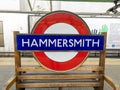 Hammersmith London Underground roundel sign