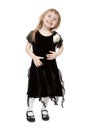 Hamming little lady on a white background Royalty Free Stock Photo