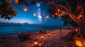 Hammock on Beach at Night