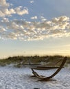 Hammock on the beach with sand dune Royalty Free Stock Photo