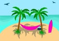 hammock on the beach for serfer Royalty Free Stock Photo