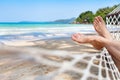 Hammock on the beautiful paradise beach