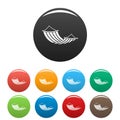 Hammock icons set color