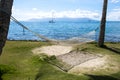 Hammock between Palm Trees Royalty Free Stock Photo