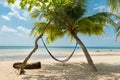 Hammock and palms on the beach resort at Koh Samui Island Royalty Free Stock Photo