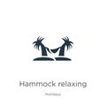 Hammock relaxing icon vector. Trendy flat hammock relaxing icon from holidays collection isolated on white background. Vector