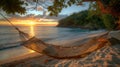 Hammock on the Beach at Sunset