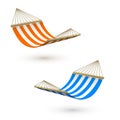 Hammock template. Camping or picnic relaxation. Tourism or vacation concept. Vector illustration