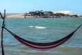 Hammocks and beach chairs, Jericoacoara National Park Royalty Free Stock Photo