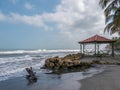 Hammocks at beach kiosk Royalty Free Stock Photo