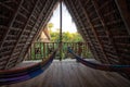 Hammocks in eco lodge Royalty Free Stock Photo