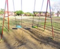 Hammocks or empty swings in the park