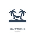 hammocks icon in trendy design style. hammocks icon isolated on white background. hammocks vector icon simple and modern flat