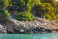 Hammocks near the coast Royalty Free Stock Photo