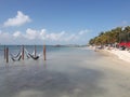 Hammocks over ocean in Isla Mujeres Cancun Mexico beach travel tourism ocean blue water sky sunny