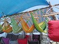 Hammocks for sale on Indian market Royalty Free Stock Photo