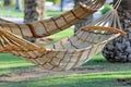 Hammocks tied to trees Royalty Free Stock Photo