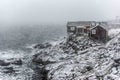 Hamnoy, Norway, fishing village on Lofoten Islands during a storm Royalty Free Stock Photo