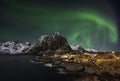 Hamnoy nothern lights Royalty Free Stock Photo