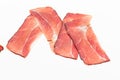 Hamon sliced on white background. Spanisch traditional meat Royalty Free Stock Photo