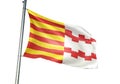 Hamont-Achel of Belgium flag waving isolated on white background Royalty Free Stock Photo