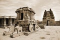 Chariot monument. Ancient ruins of Hampi temples, Karnataka, India